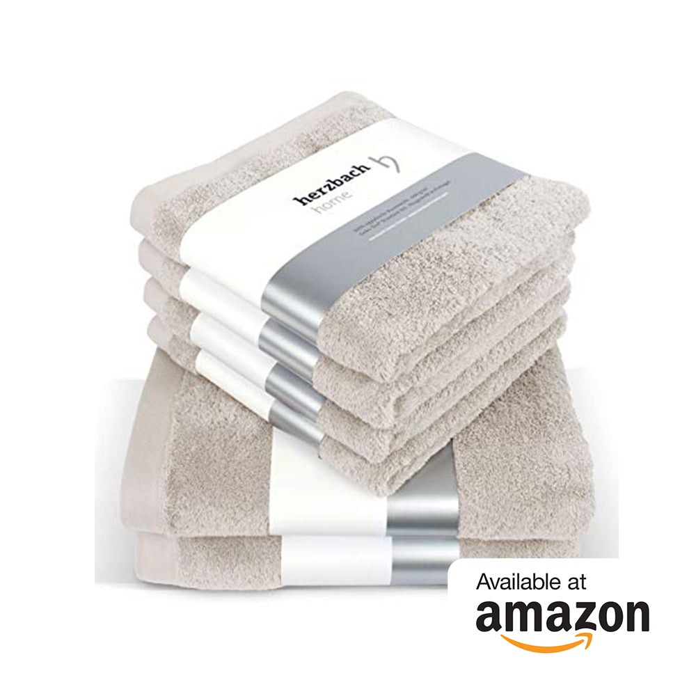 Handtuch-Badetuch Set, sandgrau | 6-teilig, 4 Handtücher 50 x 100 cm, 2 Badetücher 70 x 140 cm