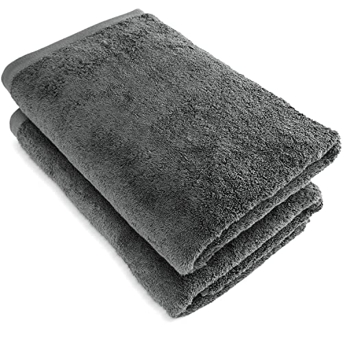 Badetuch, 80 x 200 cm, anthrazit | 2er Set