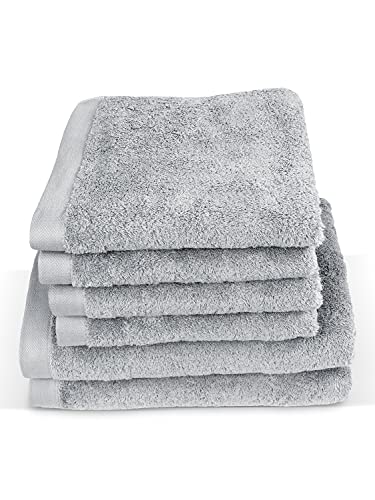 Handtuch-Badetuch Set, silbergrau | 6-teilig, 4 Handtücher 50 x 100 cm, 2 Badetücher 70 x 140 cm