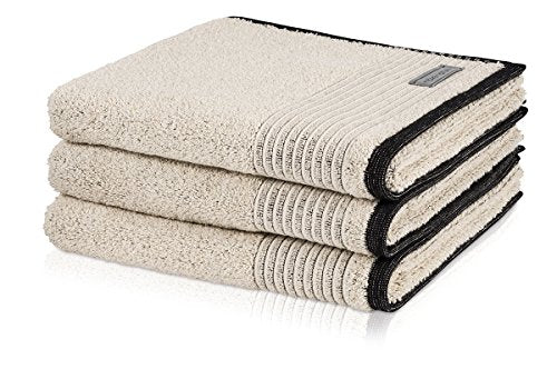 Handtuch EDEN Streifen, 50 x 100 cm , nature-black