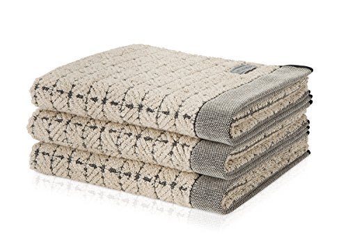 Handtuch EDEN Quadrat, 50 x 100 cm, nature-black