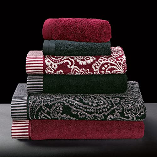 Paisley Badetuch, 80 x 150 cm, burgundy