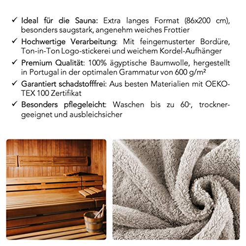 Badetuch, 80 x 200 cm, sandgrau | 2er Set
