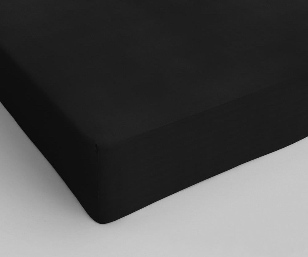 Spannbettlaken, schwarz | 100% Baumwolle