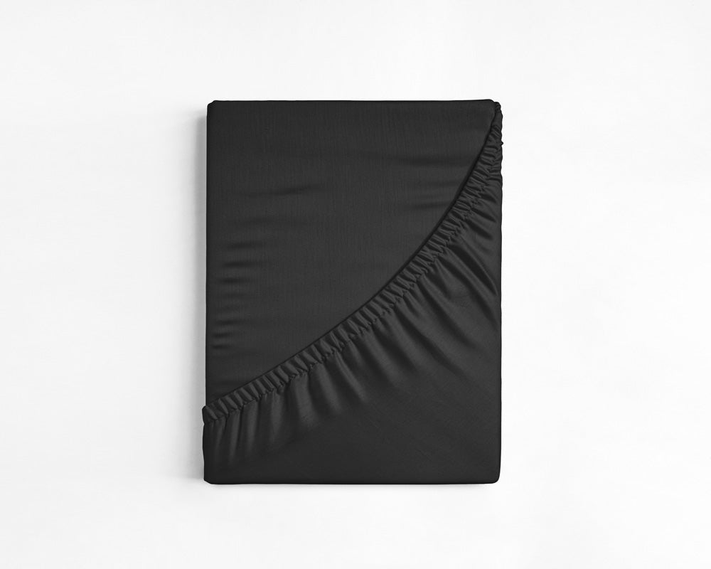 Spannbettlaken, schwarz | 100% Baumwolle