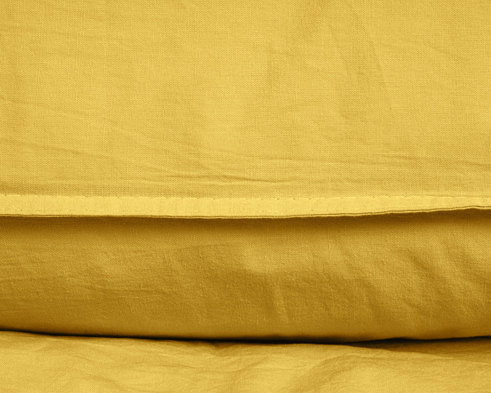 Bettwäsche aus Baumwolle | stonewashed senf