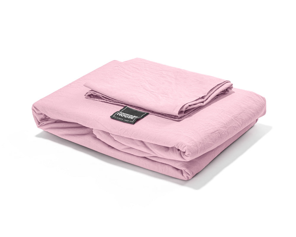 Bettwäsche aus Baumwolle | stonewashed rosa