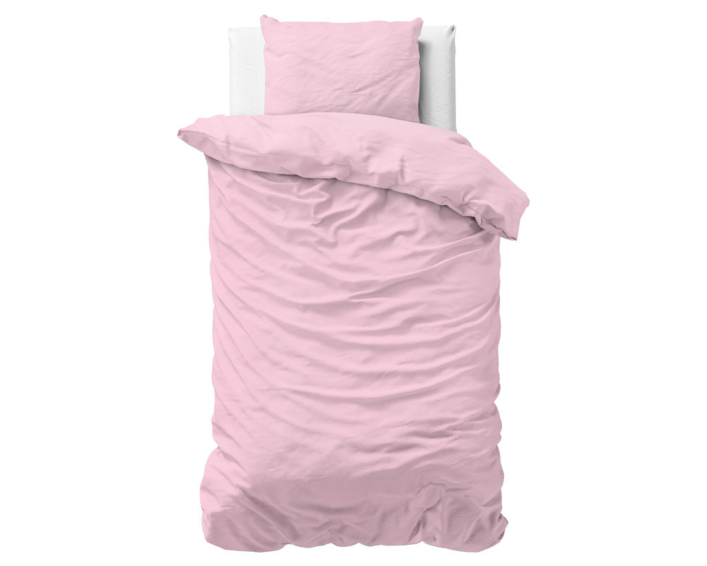 Bettwäsche aus Baumwolle | stonewashed rosa
