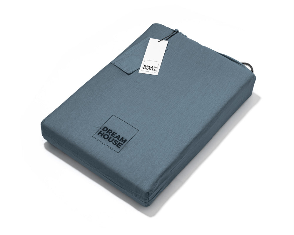 Bettwäsche aus Baumwolle | stonewashed blau