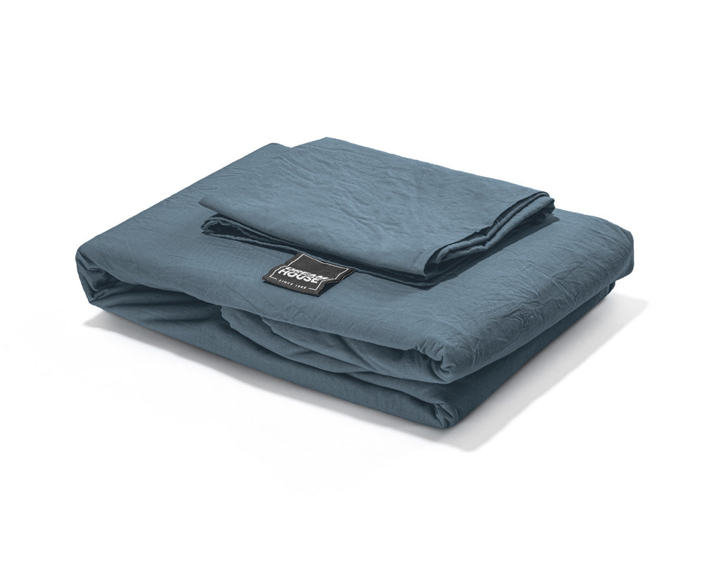 Bettwäsche aus Baumwolle | stonewashed blau