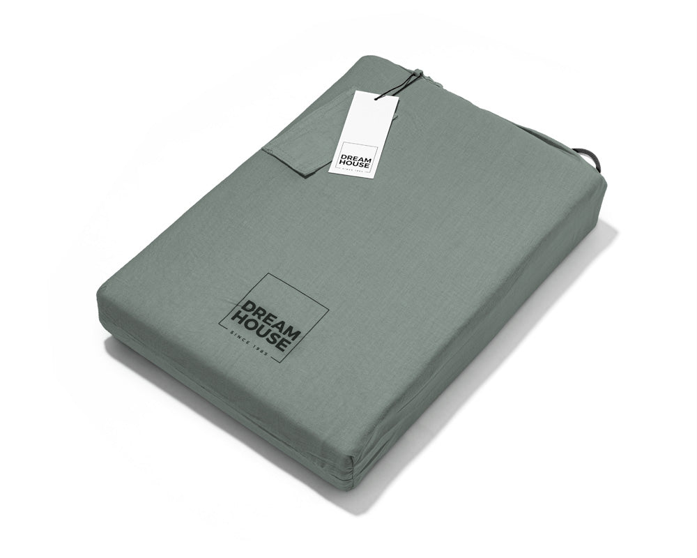 Bettwäsche aus Baumwolle | stonewashed grün