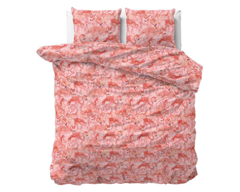 Bettwäsche FLAMINGO RUSH, Baumwoll-Polyester-Mischung