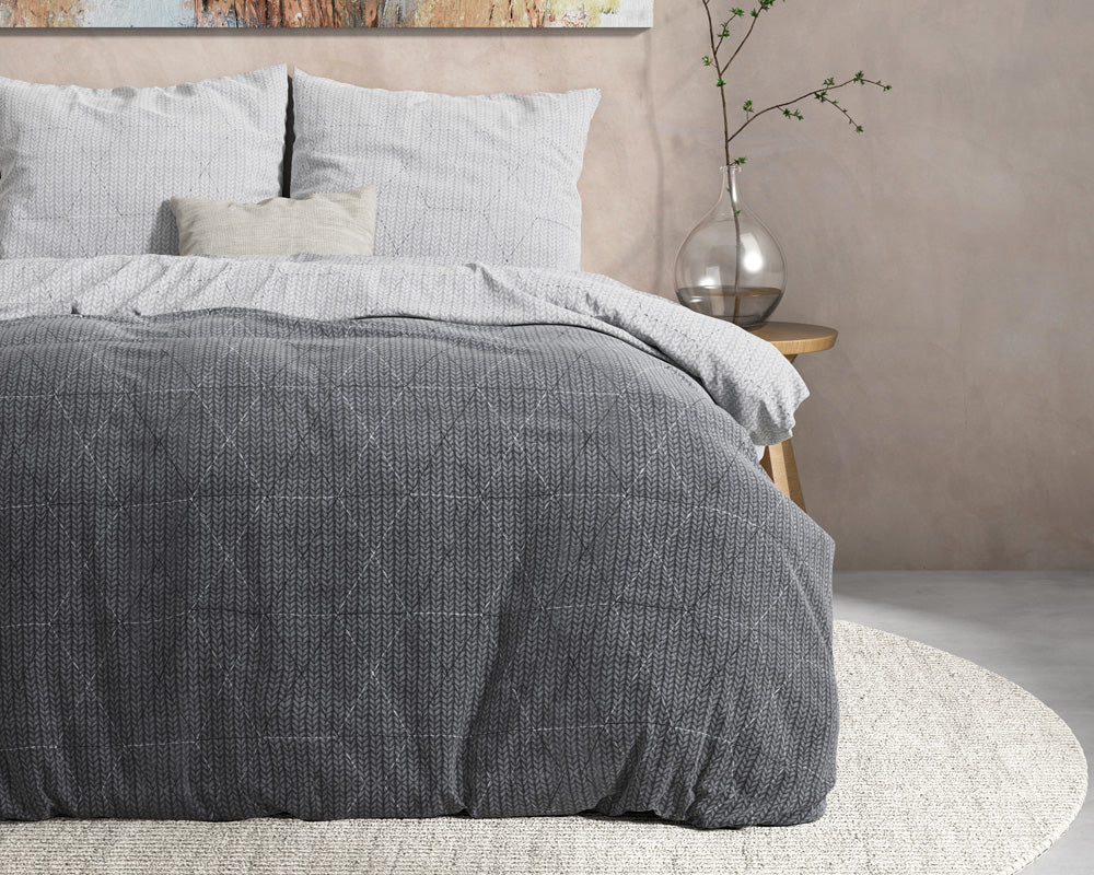 Flanell Bettwäsche QUINN | anthrazit