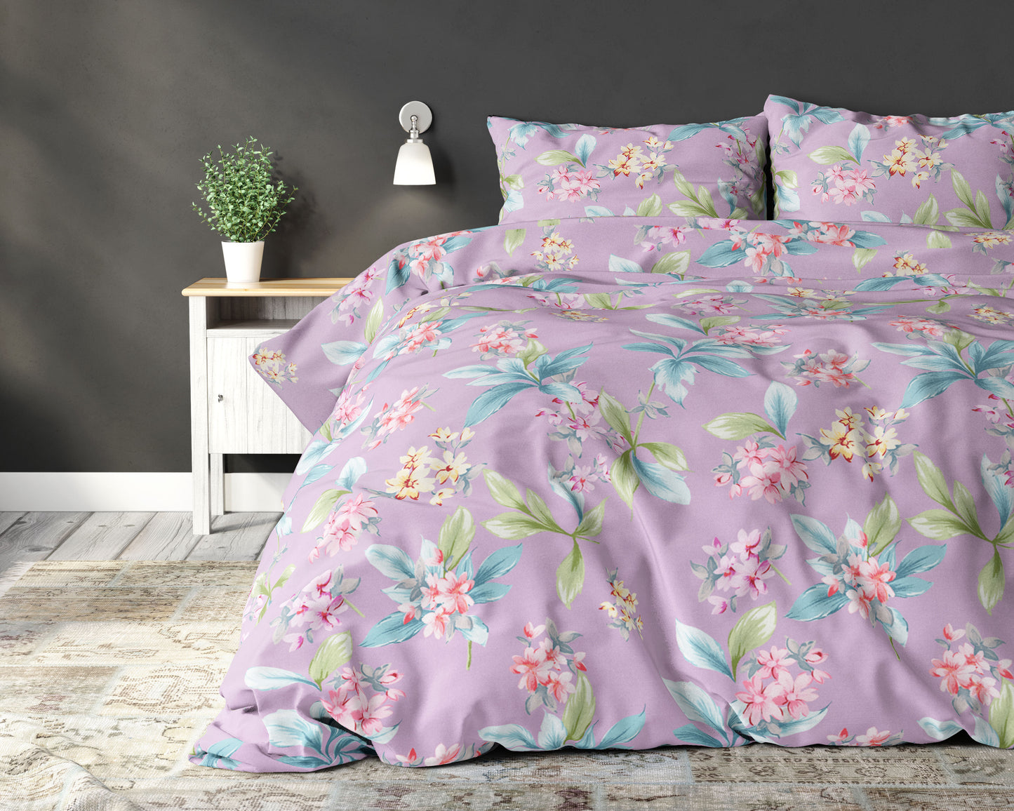 Bettwäsche FLOWER EXPRESS, Baumwoll-Polyester-Mischung