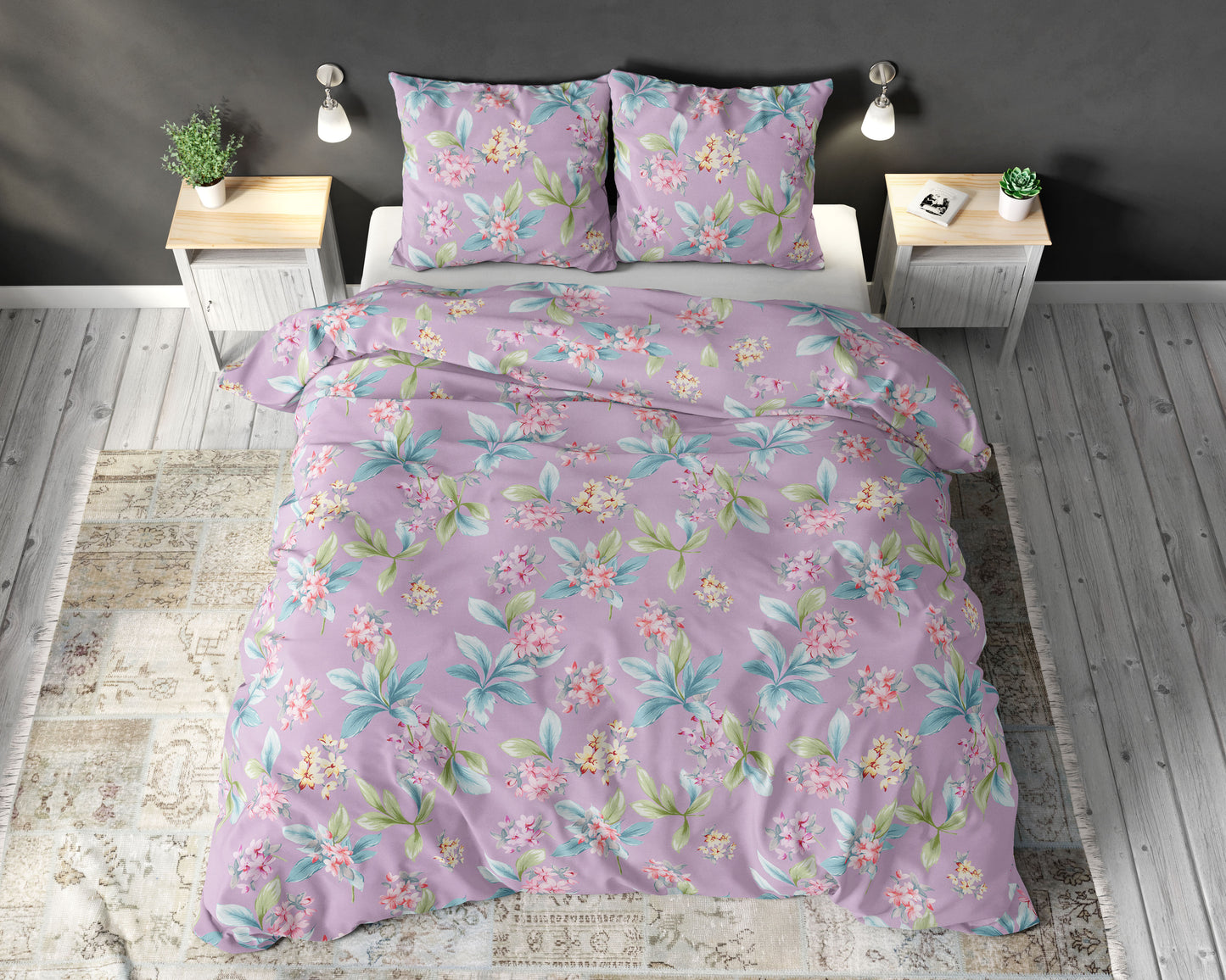 Bettwäsche FLOWER EXPRESS, Baumwoll-Polyester-Mischung