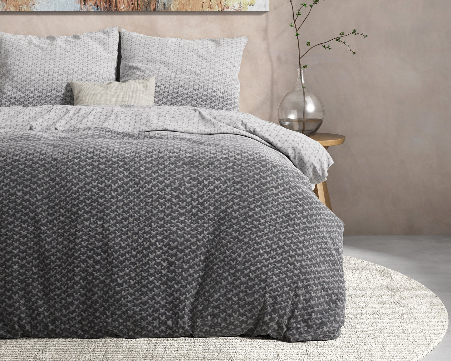 Flanell Bettwäsche TAMAR | grau