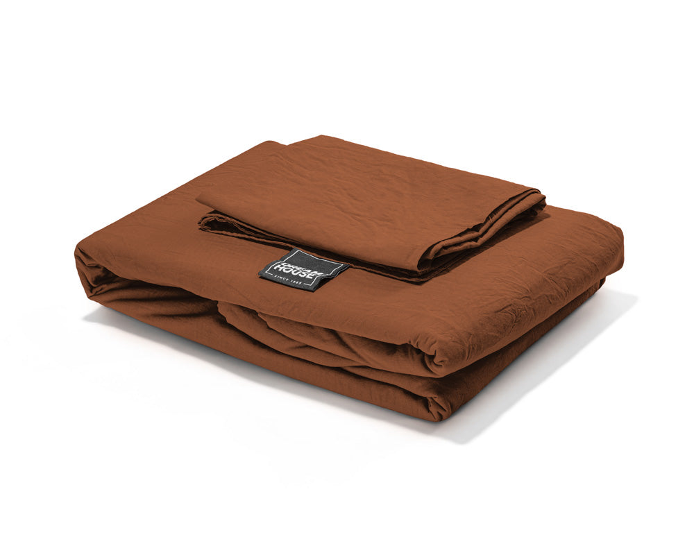 Bettwäsche aus Baumwolle | stonewashed braun