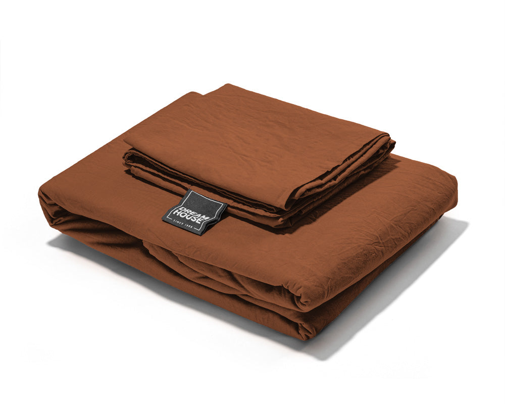 Bettwäsche aus Baumwolle | stonewashed braun