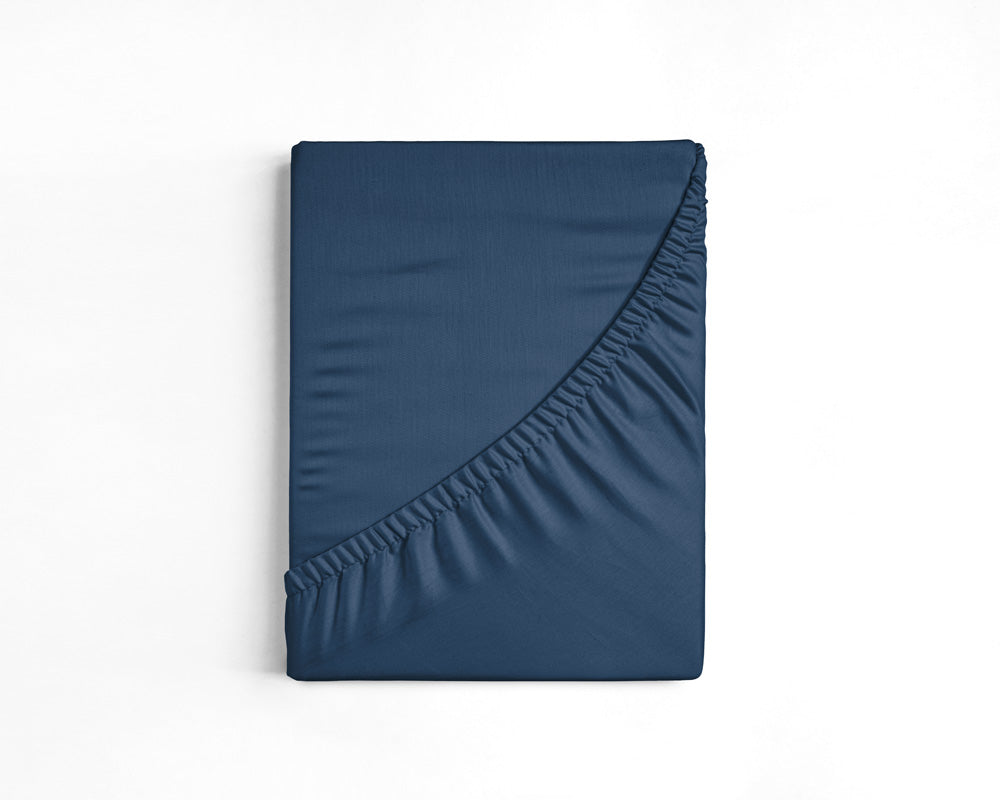 Spannbettlaken, indigoblau | 100% Baumwolle