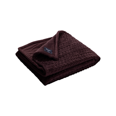 Kuscheldecke mit Zopfmuster, braun