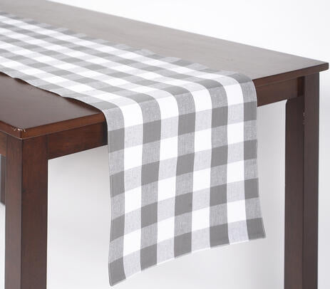 Tischläufer aus Baumwolle, schwarz | 180x35 cm