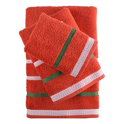 Handtuch-Waschlappen Set, vierteilig, rot