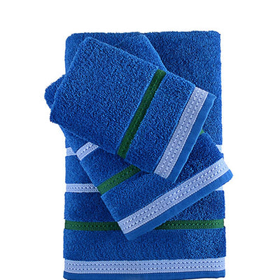 Handtuch-Waschlappen Set, vierteilig, blau