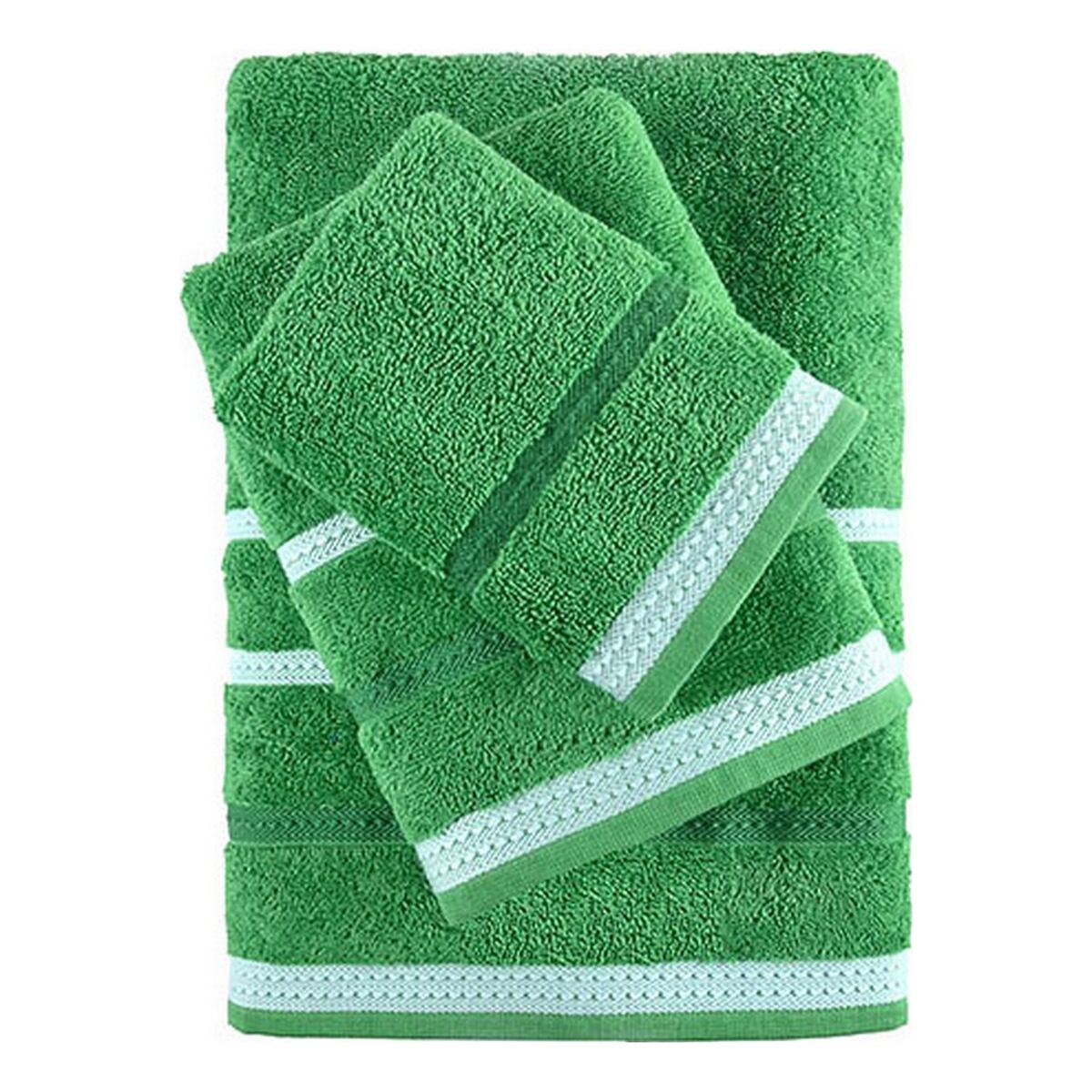 Handtuch-Waschlappen Set, vierteilig, grün