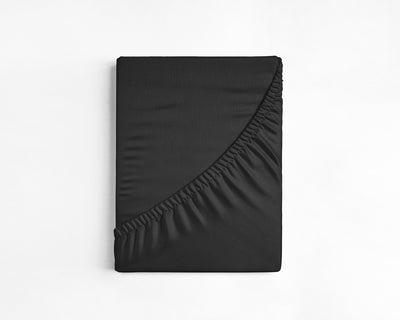 Spannbettlaken, schwarz | 100% Baumwolle