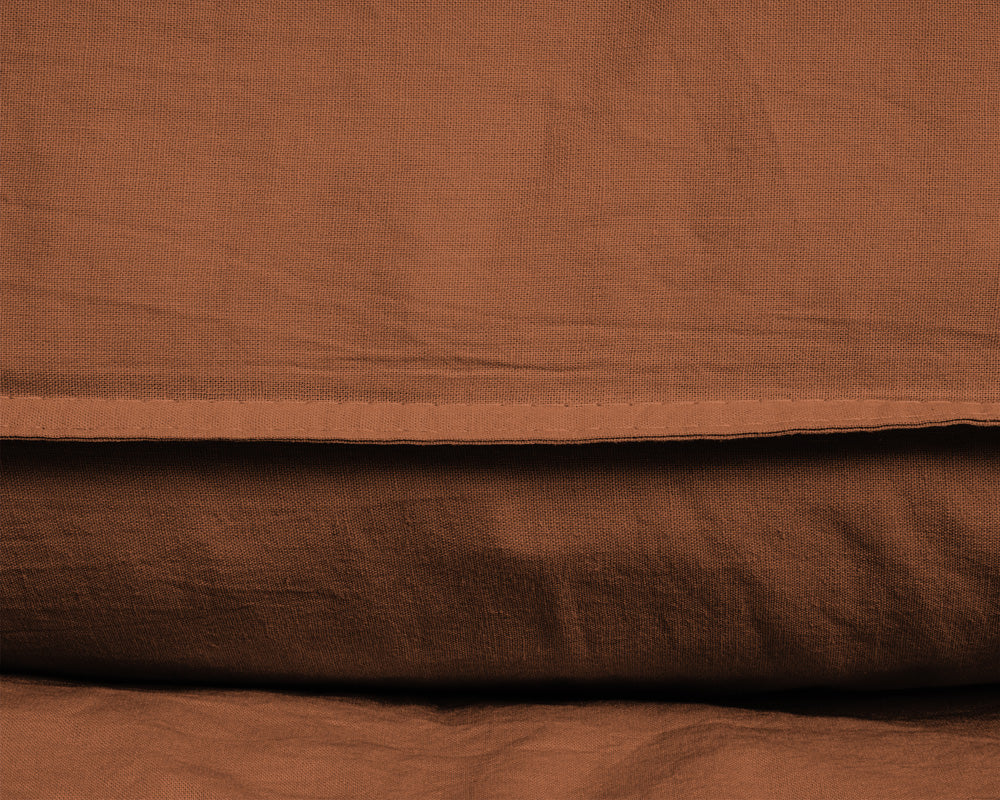 Bettwäsche aus Baumwolle | stonewashed braun
