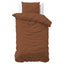 Bettwäsche aus Baumwolle | stonewashed braun