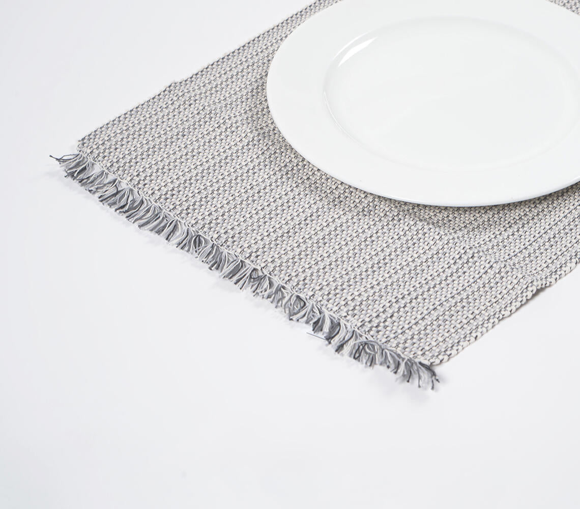 Tischset aus Baumwolle, grau | 6er-Set