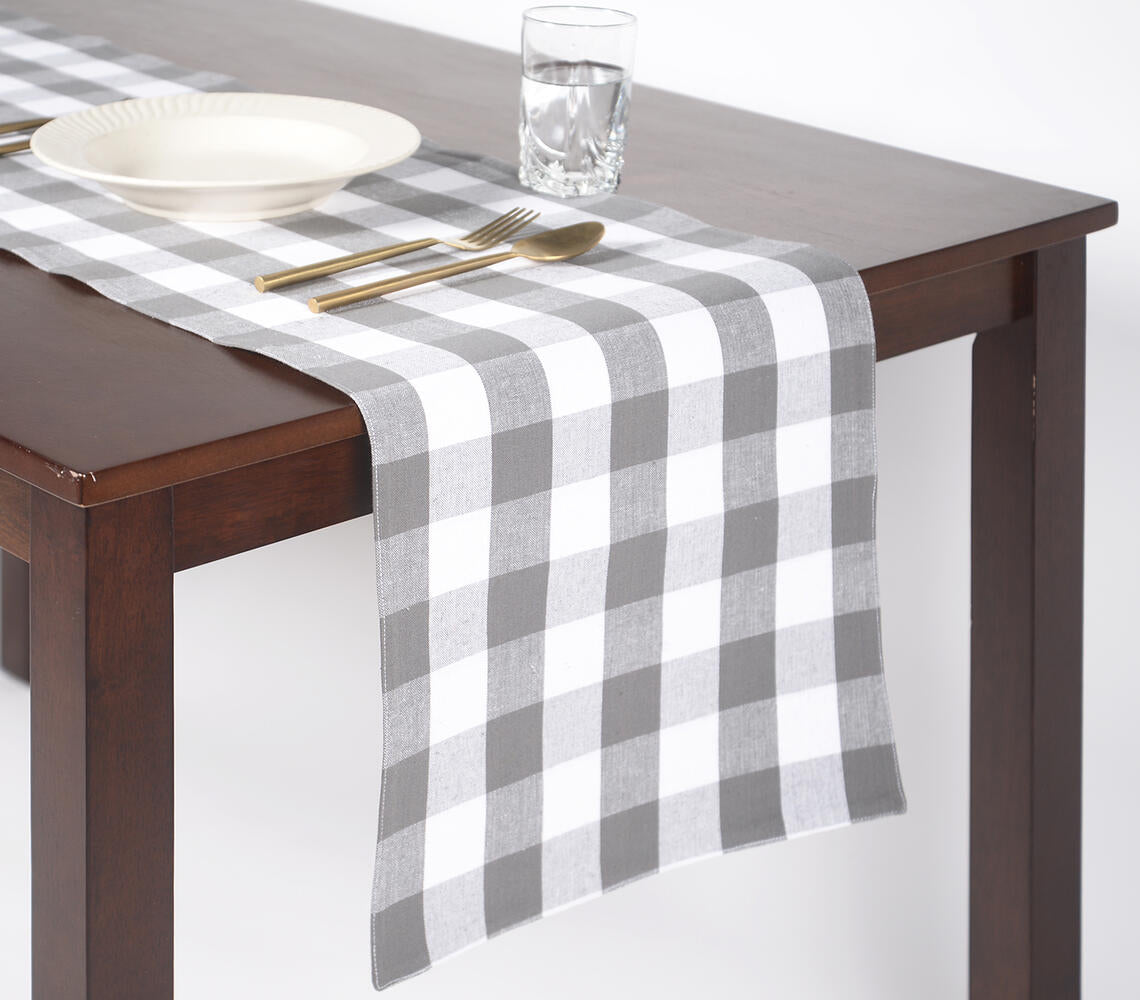 Tischläufer aus Baumwolle, schwarz | 180x35 cm